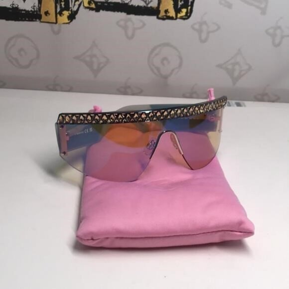 New Authentic Swarovski Sunglasses Mask, Gradient tint, SK0363 30X, Blue main image 11